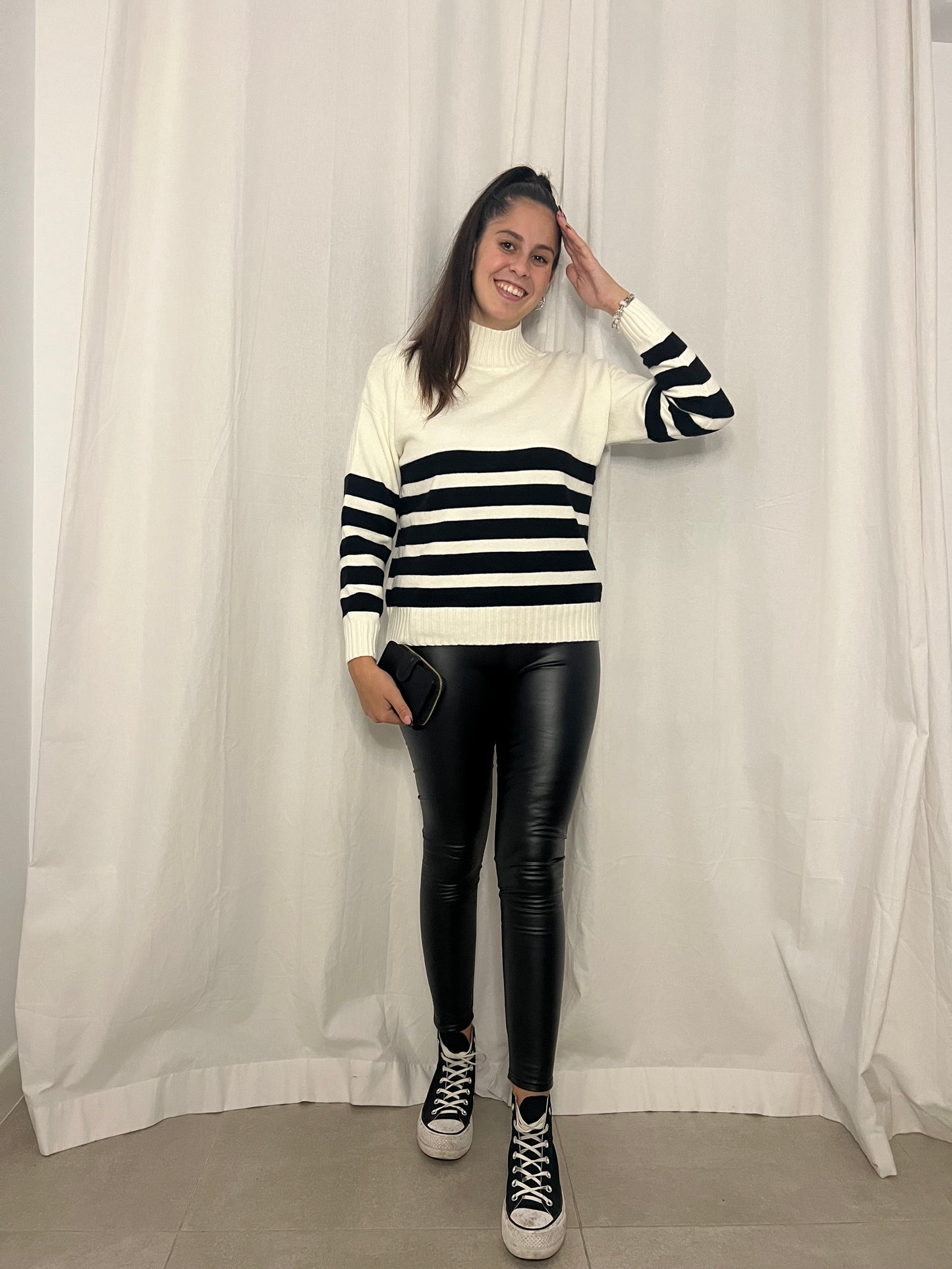 Jersey rallado Blanco y Negro