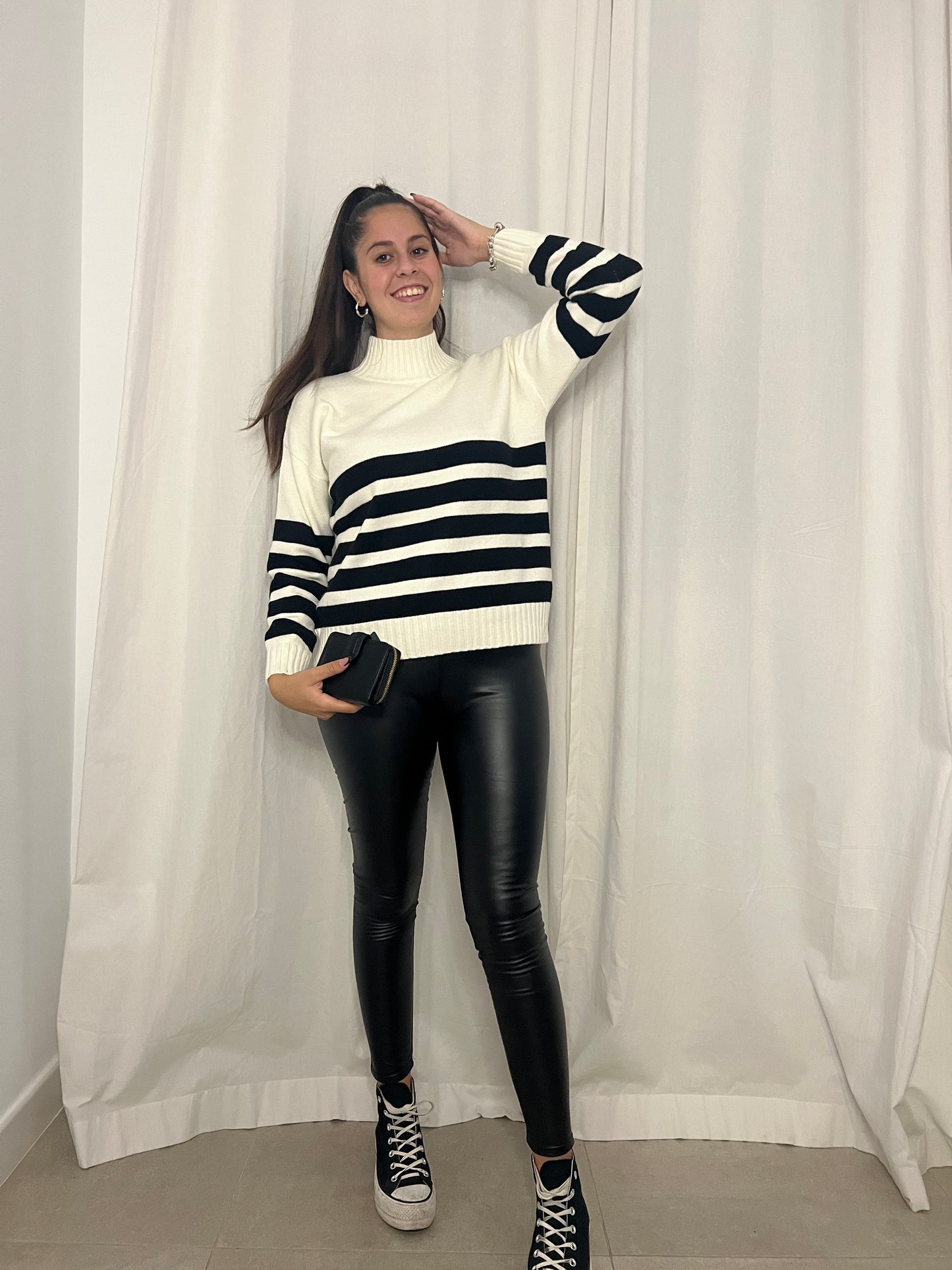 Jersey rallado Blanco y Negro