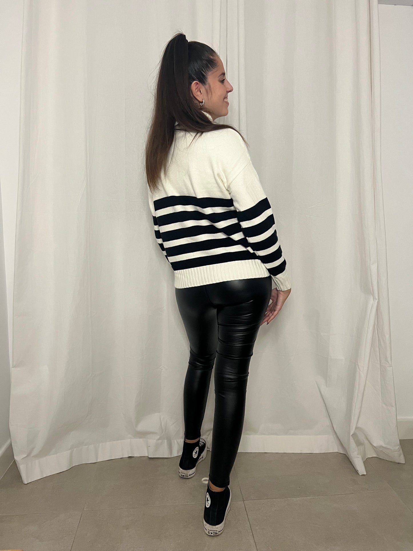 Jersey rallado Blanco y Negro