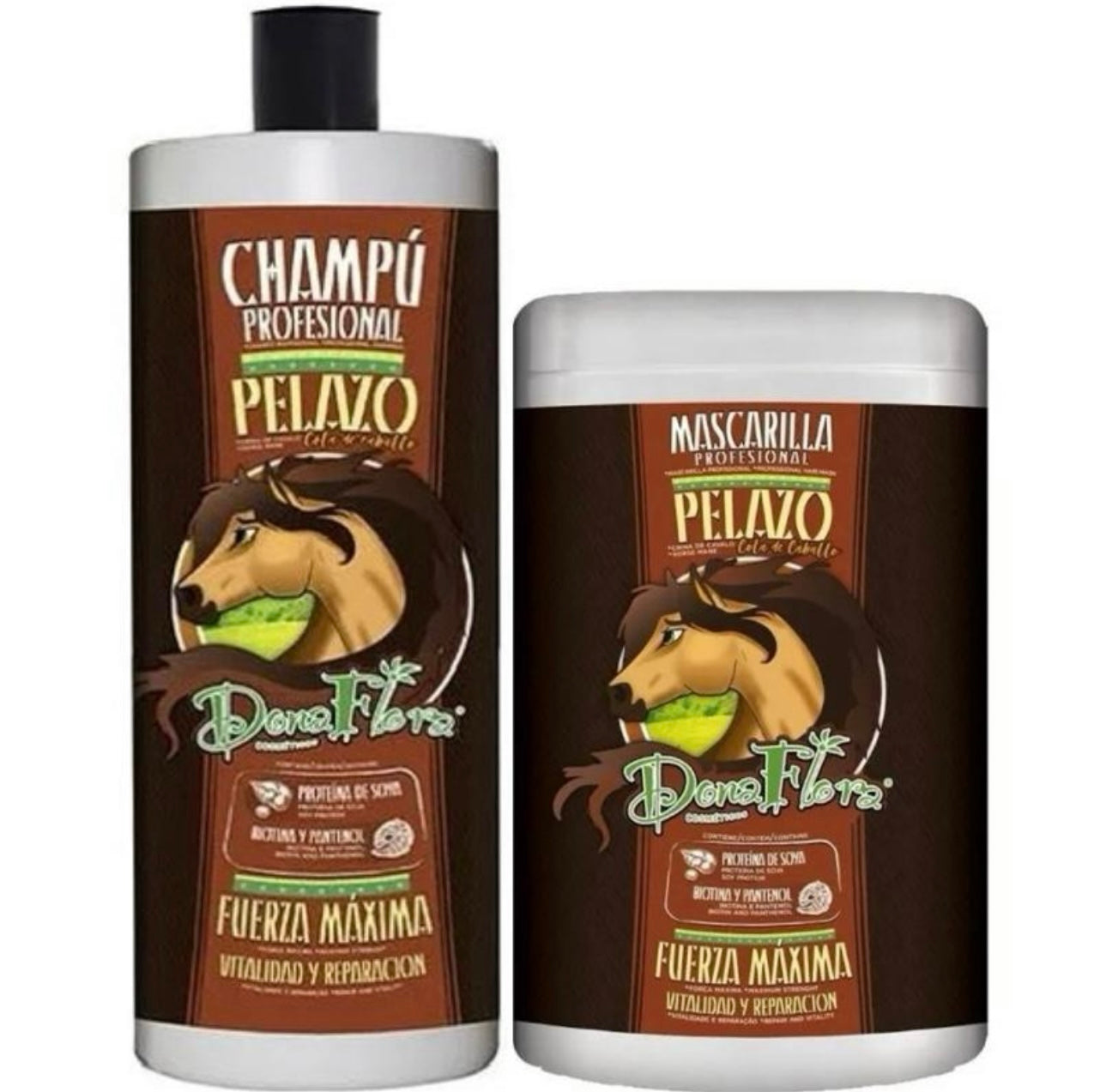 Pack Profesional Champú+Mascarilla (Pelazo) Vitalidad y Reparación,Fuerza Máxima 1000 ml+1000 ml.