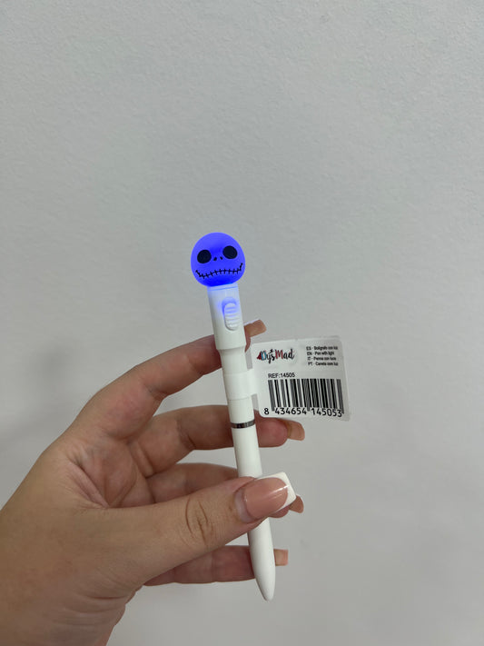 Bolígrafo Calavera Halloween Con Luz